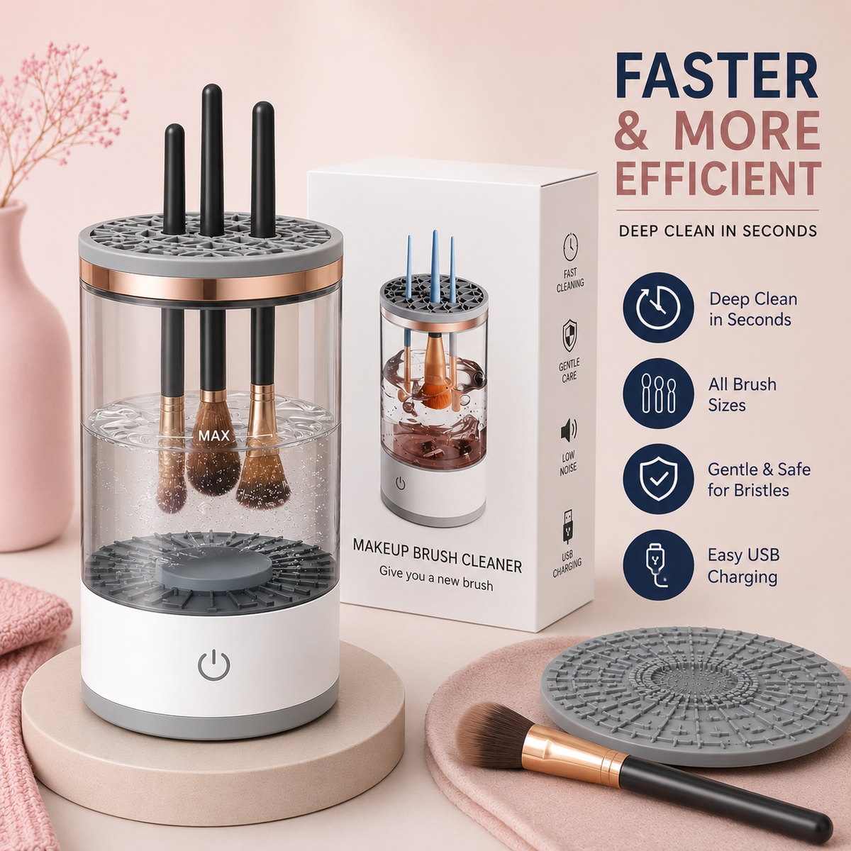 Electric Makeup Brush Cleaner Machine